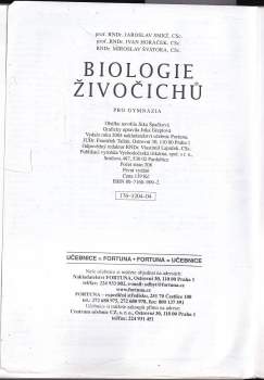 Ivan Horáček: Biologie živočichů pro gymnázia
