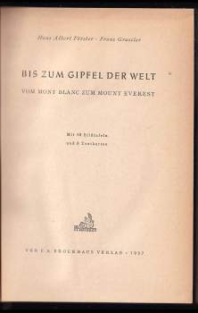 Hans Albert Förster: Bis zum Gipfel der Welt