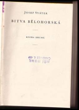Josef Svátek: Bitva Bělohorská