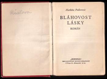 Margaret Pedler: Bláhovost lásky