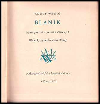 Adolf Wenig: Blaník