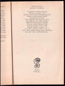 Mario Puzo: Blázni umírají