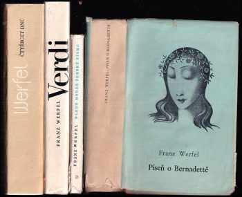 KOMPLET Franz Werfel 4X Bledě modré ženské písmo + Píseň o Bernadettě + Čtyřicet dnů + Verdi