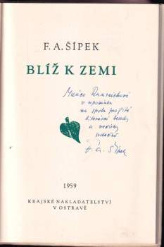 František Antonín Šípek: Blíž k zemi