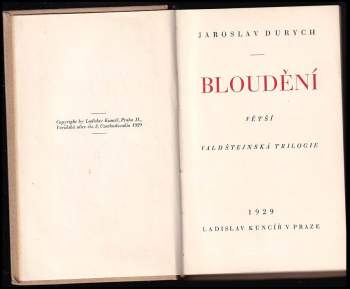 Jaroslav Durych: Bloudění