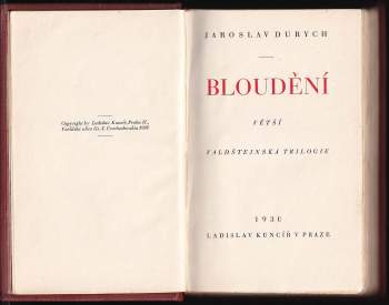 Jaroslav Durych: Bloudění