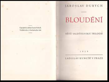 Jaroslav Durych: Bloudění