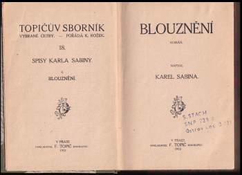 Karel Sabina: Blouznění