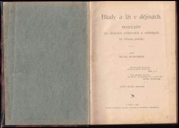 Alois Hlavinka: Bludy a lži v dějinách