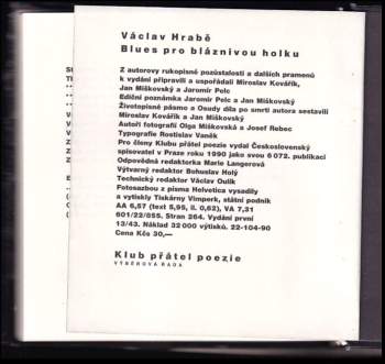Václav Hrabě: Blues pro bláznivou holku
