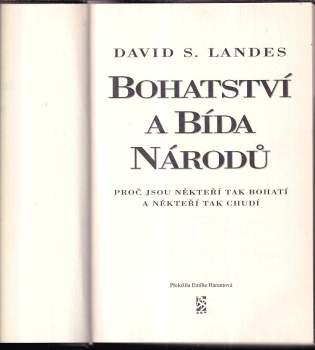 David S Landes: Bohatství a bída národů