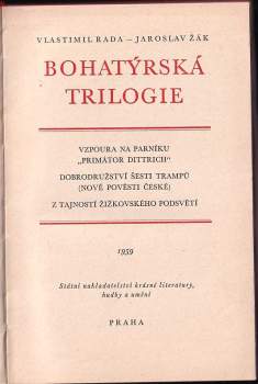 Vlastimil Rada: Bohatýrská trilogie