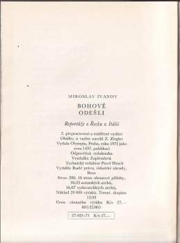 Miroslav Ivanov: Bohové odešli