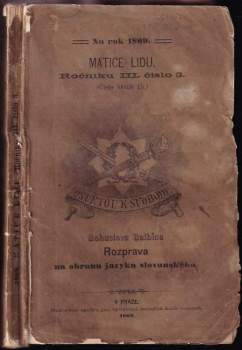 Bohuslava Balbína Rozprava na obranu jazyka slovanského, zvláště pak českého