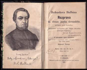 Bohuslav Balbín: Bohuslava Balbína Rozprava na obranu jazyka slovanského, zvláště pak českého