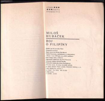 Miloš Hubáček: Boj o Filipíny