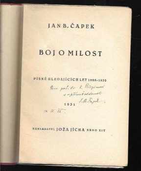 Jan Blahoslav Čapek: Boj o milost