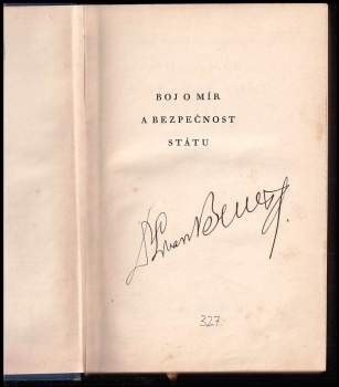 Edvard Beneš: Boj o mír a bezpečnost státu