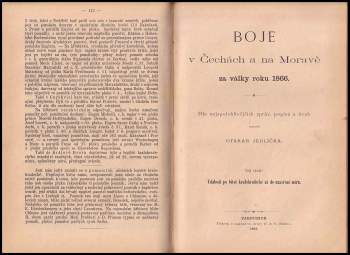Otakar Jedlička: Boje v Čechách a na Moravě za války roku 1866