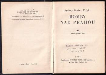Sydney Fowler Wright: Bomby nad Prahou