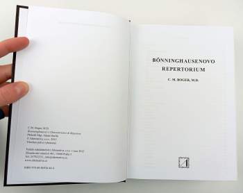 C. M Boger: Bönninghausenovo repertorium