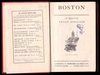 Upton Sinclair: Boston - A Novel