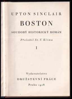 Upton Sinclair: Boston