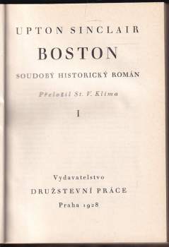 Upton Sinclair: Boston