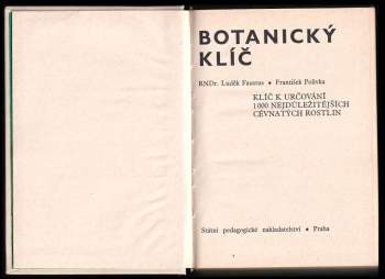 Botanický klíč : klíč k určování 1000 nejdůležitějších cévnatých rostlin