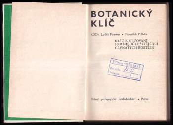 František Polívka: Botanický klíč