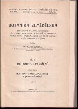 Karel Kavina: Botanika speciální