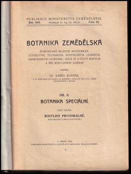 Karel Kavina: Botanika zemedelska