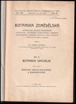 Karel Kavina: Botanika zemedelska