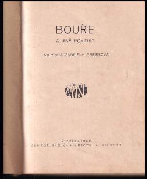 Gabriela Preissová: Bouře a jiné povídky