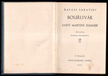 Rafael Sabatini: Bouřlivák