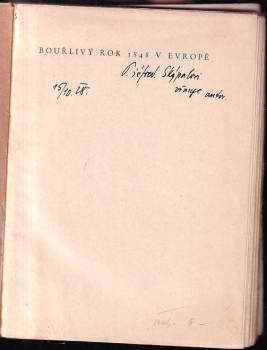 Hugo Traub: Bouřlivý rok 1848 v Evropě