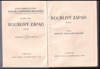 Bohumil Zahradník-Brodský: Bouřlivý západ