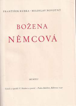 František Kubka: Božena Němcová