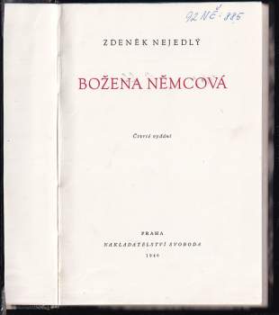 Zdeněk Nejedlý: Božena Němcová