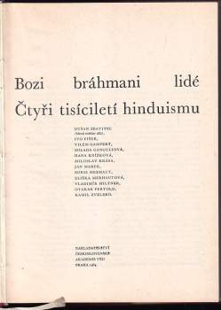 Dušan Zbavitel: Bozi, bráhmani, lidé