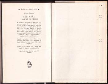 Karel Čapek: Boží muka ; Trapné povídky