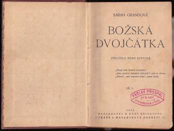 Sarah Grand: Božská dvojčátka