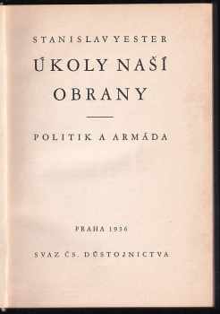 Edvard Beneš: Naše armáda I - IV - Demokratická armáda, pacifism a zahraniční politika + Branná politika a demokracie + Úkoly naší obrany + Obrana státu