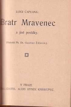 Luigi Capuana: Bratr Mravenec a jiné povídky + Výbor z listů Plinia mladšího