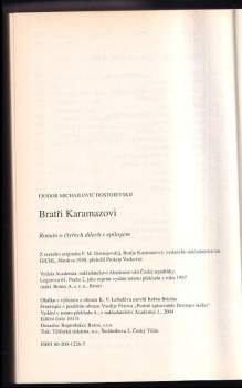 Fedor Michajlovič Dostojevskij: Bratři Karamazovi