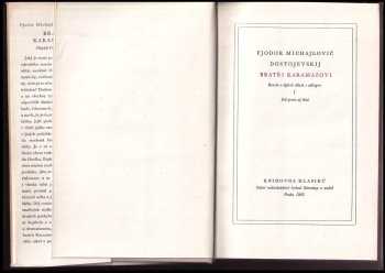 Fedor Michajlovič Dostojevskij: Bratři Karamazovi