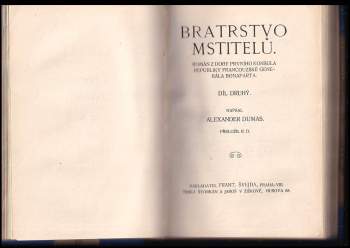 Alexandre Dumas: Bratrstvo mstitelů