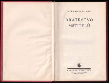 Alexandre Dumas: Bratrstvo mstitelů