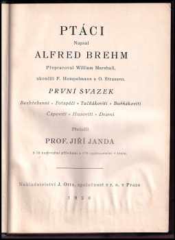 Alfred Brehm: Brehmův Život zvířat - Ptáci 1