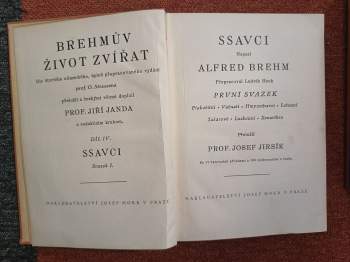 Alfred Brehm: Brehmův život zvířat I. díl Bezobratlí I. +  Ryby, Obojživelníci, Plazi (2 svazky) + III. Ptáci (4 svazky) + IV. Ssavci (4 svazky)
